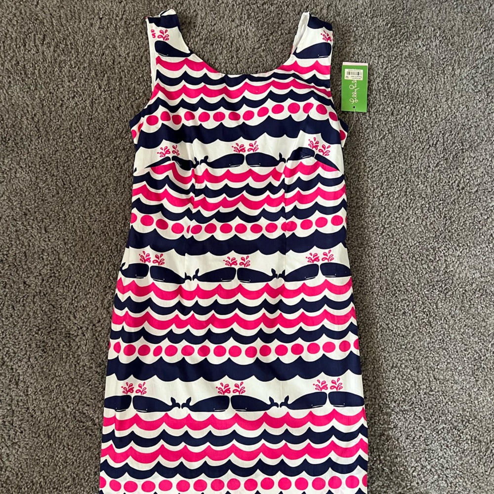 NWT Lilly Pulitzer Delia Shift, Whale Tails sz 4